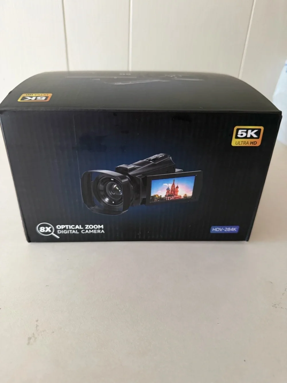 5K 8X Optical Camcorder with External Microphone - Black